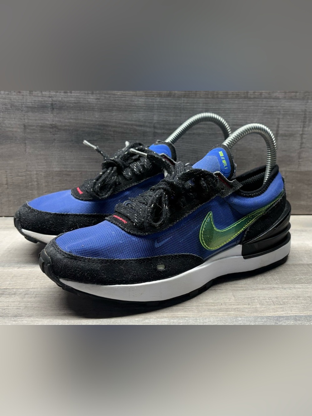 Nike Waffle One GS Shoes Blue Black Volt DV2235-400 Youth Size 3.5Y Sneakers